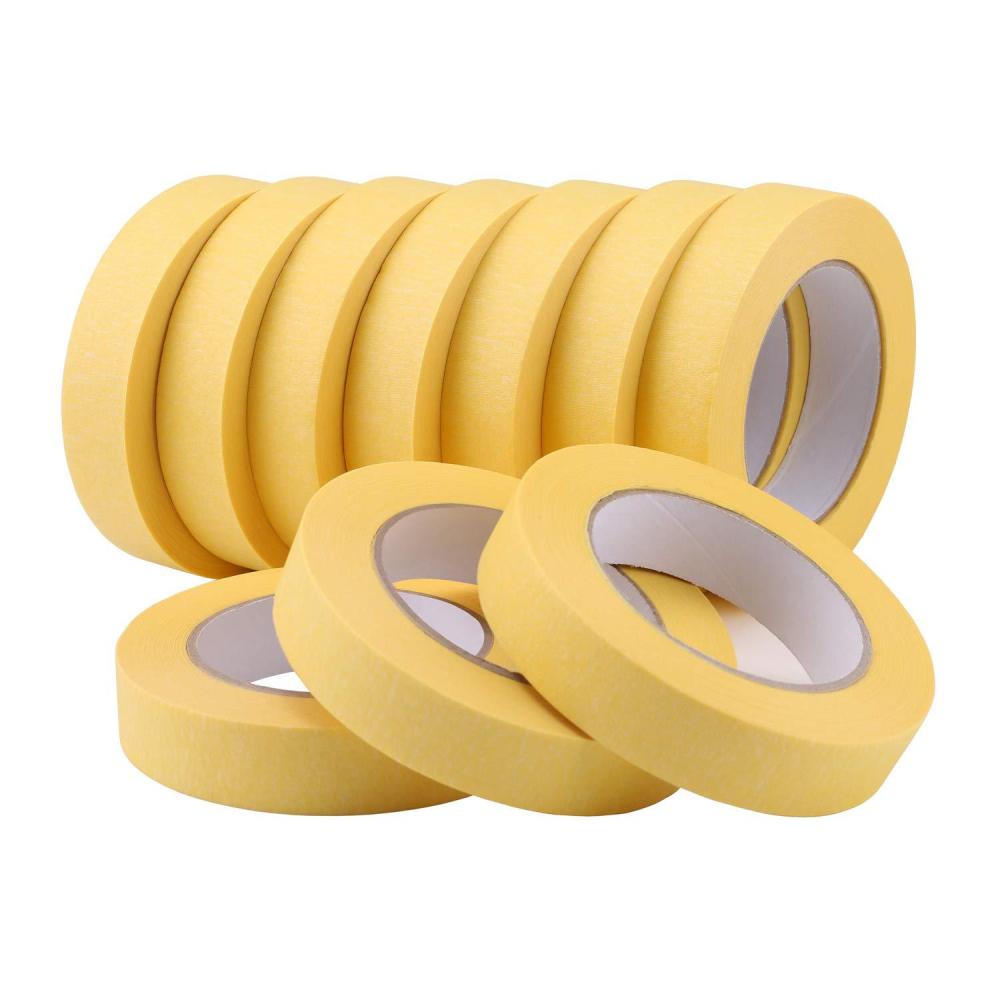 imageLichamp 10Pack Automotive Refinish Masking Tape Yellow 25mm x 50m Cars Vehicles Auto Body Paint Tape Automotive Painters Tapes Bulk Set