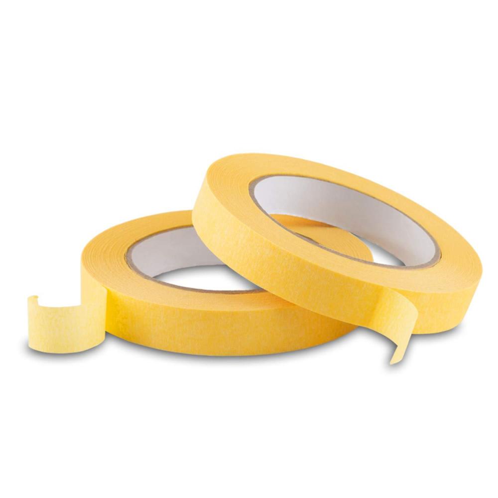 imageLichamp 18mm x 55m Yellow Automotive Masking Tape for Painting Auto Body Masking Tape for Car Detailing Yellow Painters Tapes 07 inch x 60 Yards x 2 Rolls