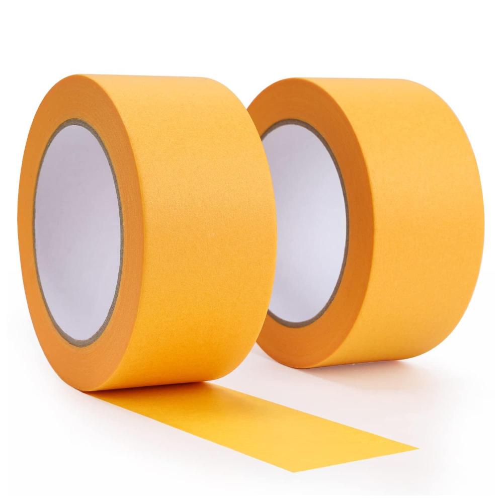 imageLichamp 2 Pack 2 inch Yellow Masking Tape Orange Washi Tape for DIY Crafts ampamp Artist Arts Painting Decoration 19 inch x 55 Yard x 2 roll 0220YLTotal 110 Yards