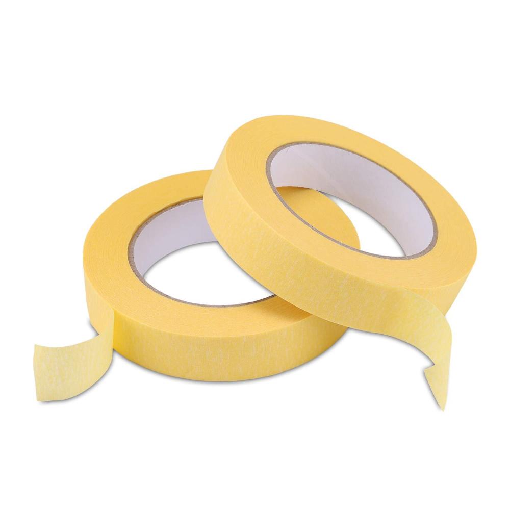 imageLichamp 25mm x 50m Yellow Automotive Masking Tape for Painting Auto Body Masking Tape for Car Detailing Yellow Painters Tapes 1 inch x 55 Yards x 2 Rolls
