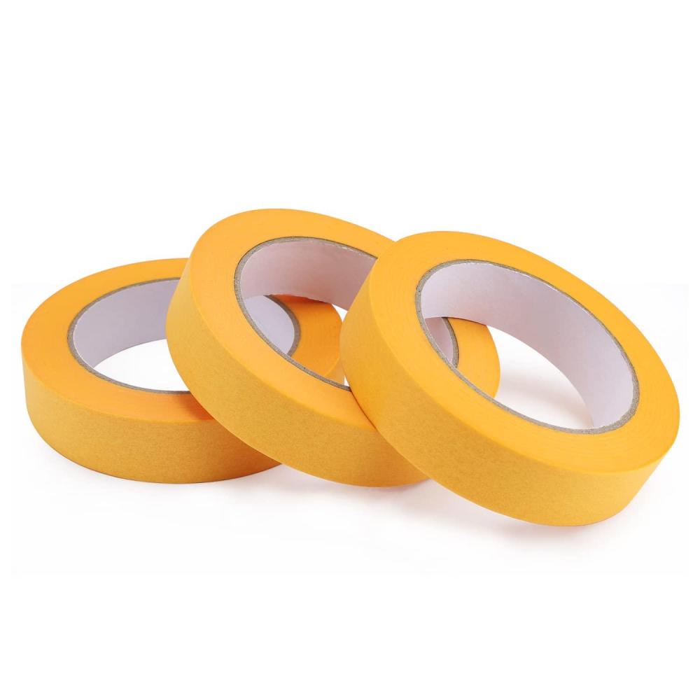 imageLichamp 3 Pack 1 inch Yellow Masking Tape Orange Washi Tape for DIY Crafts ampamp Artist Arts Painting Decoration 095 inch x 55 Yard x 3 roll 0310YLTotal 165 Yards