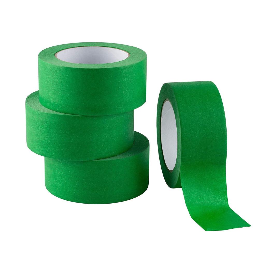 imageLichamp 4 Pack Green Painters Tape 2 inch Wide Medium Adhesive Green Masking Tape Bulk Multi Pack 2 inch x 55 Yards x 4 Rolls 220 Total Yards