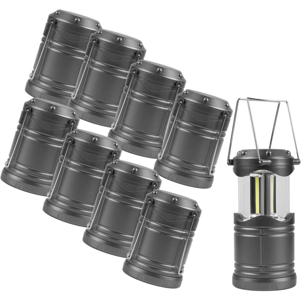 imageLichamp 8 Pack LED Lantern Camping Light Battery Operated Lanterns COB Super Bright for Power Outages Indoor Emergency Outdoor Camping Hiking Kit B8GY