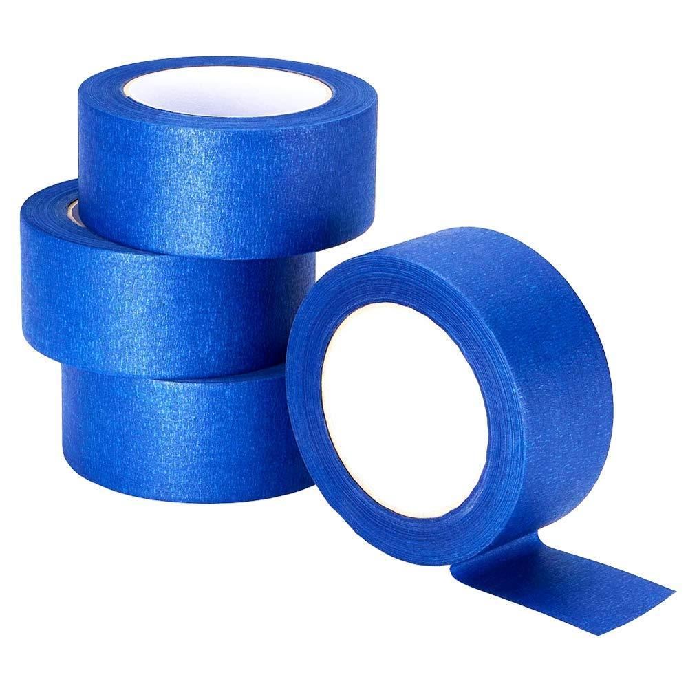 imageLichamp Blue Painters Tape 2 inches Wide Bulk 4 Pack Original Blue Masking Tape 195 inch x 55 Yards x 4 Rolls 220 Total Yards
