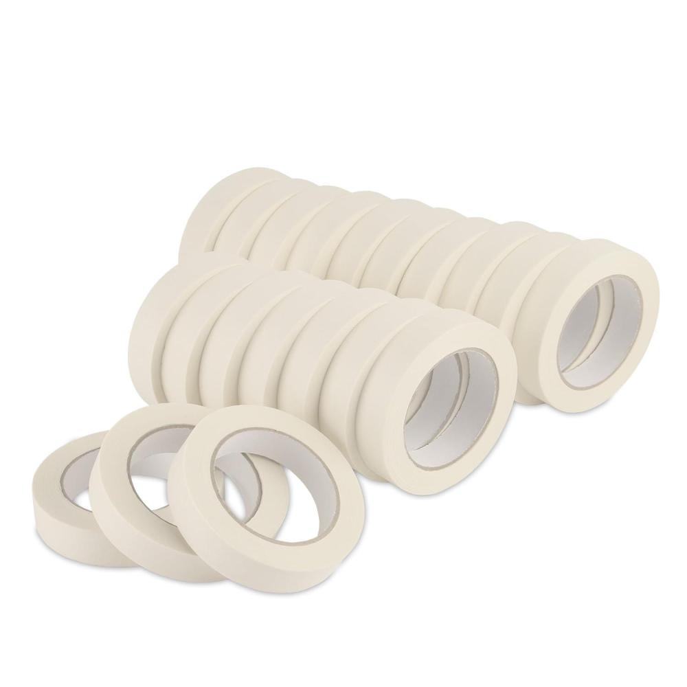 imageLichamp Masking Tape 1 inch 4 Pack General Purpose Beige White Masking Tape 1 inch x 55 Yards x 4 Rolls 220 Total Yards20 Rolls x 094 inch x 55 Yards
