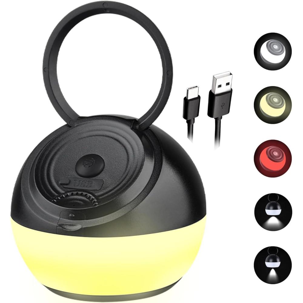 imageLichamp Mini Lantern LED Hanging Small Light with 5 Modes  Warm Red Yellow White Flashlight  Bright ampamp Dim USB Rechargeable for Night Light Tent Use Ambient Lighting