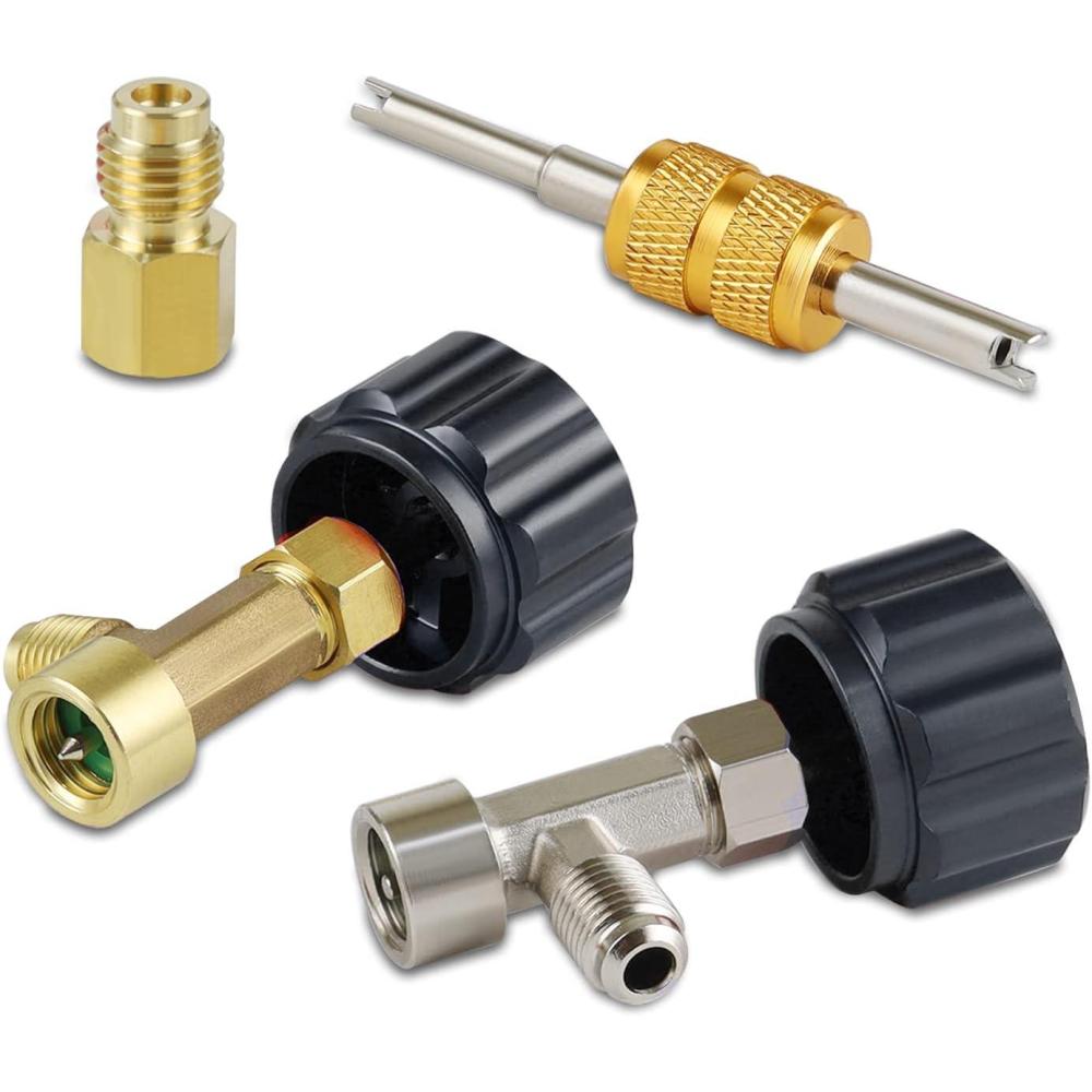 imageLichamp R134a Can Tap Automotive Self Sealing and Puncture AC Freon Can Tap 134a Adapter Fittings TA02Black