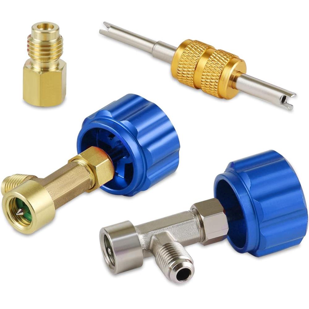 imageLichamp R134a Can Tap Automotive Self Sealing and Puncture AC Freon Can Tap 134a Adapter Fittings TA02Blue