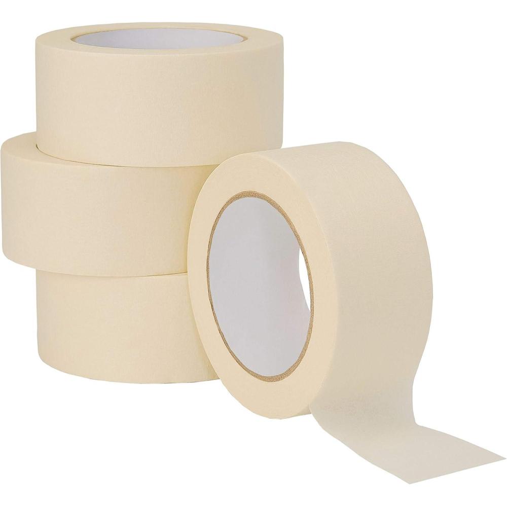 imageLichamp Wide Masking Tape 2 inches White Masking Tape Bulk Multi Pack General Purpose ampamp High Performance 195 inches x 55 Yards x 4 Rolls 220 Total Yards