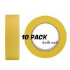 Lichamp 10-Pack Automotive Refinish Masking Tape Yellow 36mm x 55m, Cars Vehicles Auto Body Paint Tape, Automotive Painters Tapes Bulk Set 1.4-inch x 180-foot x 10 Rolls (600 Total Yards)