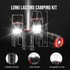 Lichamp 2 Pack Camping Lanterns Rechargeable and Battery Powered, Dual Power Source and 4 Mode Lantern Flashlight COB Camp Light for Power Outages, Camping Supplies and Home Hurricane Supplies, E2BK