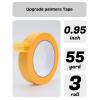 Lichamp 3 Pack 1 inch Yellow Masking Tape, Orange Washi Tape for DIY Crafts & Artist Arts, Painting, Decoration, 0.95 inch x 55 Yard x 3 roll, 0310YL(Total 165 Yards)