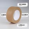 Lichamp 4 Pack Brown Painters Tape 2 inch Wide, Medium Adhesive Brown Masking Tape Bulk Multi Pack, 2 inch x 55 Yards x 4 Rolls (220 Total Yards)