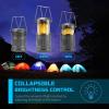 Lichamp 4 Pack LED Camping Lanterns, Collapsible Flameless Candles Tea Lights, Portable Battery Powered Camping Lights Emergency Supplies Kit, Green(Gray)