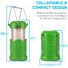 Lichamp 4 Pack LED Camping Lanterns, Collapsible Flameless Candles Tea Lights, Portable Battery Powered Camping Lights Emergency Supplies Kit, Green(Green)