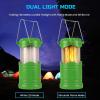 Lichamp 4 Pack LED Camping Lanterns, Collapsible Flameless Candles Tea Lights, Portable Battery Powered Camping Lights Emergency Supplies Kit, Green(Green)