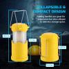 Lichamp 4 Pack LED Camping Lanterns, Collapsible Flameless Candles Tea Lights, Portable Battery Powered Camping Lights Emergency Supplies Kit, Green(Yellow)