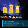 Lichamp 4 Pack LED Camping Lanterns, Collapsible Flameless Candles Tea Lights, Portable Battery Powered Camping Lights Emergency Supplies Kit, Green(Yellow)