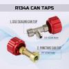 Lichamp AC R134A Adapters Kit, 134a Quick Couplers with Self Sealing and Puncture Can Taps, QA01