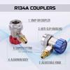Lichamp AC R134A Adapters Kit, 134a Quick Couplers with Self Sealing and Puncture Can Taps, QA01