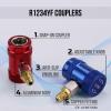 Lichamp Car A/C R1234YF Adapter with Self Sealing Can Tap, AC R1234 Quick Couplers Connectors Kit