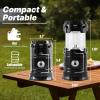 Lichamp Collapsible Portable Solar Camping Lantern, USB Rechargeable LED Flashlight – Survival Kits for Power Outages Hurricane Supplies Emergency, Indoor & Outdoor, 4-Pack