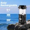 Lichamp Collapsible Portable Solar Camping Lantern, USB Rechargeable LED Flashlight – Survival Kits for Power Outages Hurricane Supplies Emergency, Indoor & Outdoor, 4-Pack