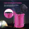 Lichamp LED Camping Lantern, 4 Pack Battery Powered Flashlight for Power Outages, Portable Collapsible Hanging Light Essential for Home, Outdoor, Emergency Lamp Survival Kit Gear for Hurricane, B4LW(Pink)