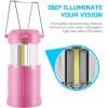 Lichamp LED Camping Lantern, 4 Pack Battery Powered Flashlight for Power Outages, Portable Collapsible Hanging Light Essential for Home, Outdoor, Emergency Lamp Survival Kit Gear for Hurricane, B4LW(Pink  Light Pink  Yellow  Green)