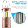 Lichamp LED Camping Lantern, 4 Pack Battery Powered Flashlight for Power Outages, Portable Collapsible Hanging Light Essential for Home, Outdoor, Emergency Lamp Survival Kit Gear for Hurricane, B4LW(Silver  Gold  Rose Gold  Burgundy)
