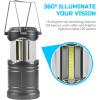 Lichamp LED Camping Lantern, 4 Pack Battery Powered Flashlight for Power Outages, Portable Collapsible Hanging Light Essential for Home, Outdoor, Emergency Lamp Survival Kit Gear for Hurricane, B4LW(White (Glow-in-the-Dark)  Silver  Rose Gold  Gray)