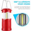 Lichamp LED Camping Lantern, 4 Pack Battery Powered Flashlight for Power Outages, Portable Collapsible Hanging Light Essential for Home, Outdoor, Emergency Lamp Survival Kit Gear for Hurricane, B4LW(Red)