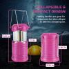 Lichamp LED Camping Lantern, 4 Pack Battery Powered Flashlight for Power Outages, Portable Collapsible Hanging Light Essential for Home, Outdoor, Emergency Lamp Survival Kit Gear for Hurricane, B4LW(Pink)