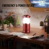 Lichamp LED Camping Lantern, 4 Pack Battery Powered Flashlight for Power Outages, Portable Collapsible Hanging Light Essential for Home, Outdoor, Emergency Lamp Survival Kit Gear for Hurricane, B4LW(Burgundy)