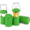 Lichamp 4 Pack LED Camping Lanterns, Collapsible Flameless Candles Tea Lights, Portable Battery Powered Camping Lights Emergency Supplies Kit, Green(Green)