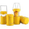 Lichamp 4 Pack LED Camping Lanterns, Collapsible Flameless Candles Tea Lights, Portable Battery Powered Camping Lights Emergency Supplies Kit, Green(Yellow)