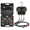 Lichamp AC R1234YF R134A Gauge Set, Automotive Manifold Gauge Compatible with R1234YF and R134A Refrigerants, Works on Car Freon Charging and Evacuation