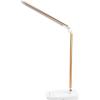 Lichamp Dimmable LED Desk Lamp with USB Charging Port, Touch Control Foldable Gooseneck Free Rotation Adjustable Eye Care Table Lamp, Bedside Reading Light with UL AC Adapter (Pink Gold)