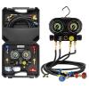 Lichamp HVAC Gauges with 5 FT Hoses, AC Manifold Gauge Set R134A R1234 R410A and R32 Refrigerant Gauges