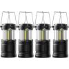 Lichamp LED Camping Lantern, 4 Pack Battery Powered Flashlight for Power Outages, Portable Collapsible Hanging Light Essential for Home, Outdoor, Emergency Lamp Survival Kit Gear for Hurricane, B4LW(Black)