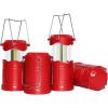 Lichamp LED Camping Lantern, 4 Pack Battery Powered Flashlight for Power Outages, Portable Collapsible Hanging Light Essential for Home, Outdoor, Emergency Lamp Survival Kit Gear for Hurricane, B4LW(Red)