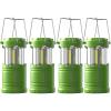 Lichamp LED Camping Lantern, 4 Pack Battery Powered Flashlight for Power Outages, Portable Collapsible Hanging Light Essential for Home, Outdoor, Emergency Lamp Survival Kit Gear for Hurricane, B4LW(Green)
