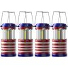 Lichamp LED Camping Lantern, 4 Pack Battery Powered Flashlight for Power Outages, Portable Collapsible Hanging Light Essential for Home, Outdoor, Emergency Lamp Survival Kit Gear for Hurricane, B4LW(Red+White+Blue)