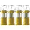 Lichamp LED Camping Lantern, 4 Pack Battery Powered Flashlight for Power Outages, Portable Collapsible Hanging Light Essential for Home, Outdoor, Emergency Lamp Survival Kit Gear for Hurricane, B4LW(Yellow)