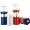 Lichamp LED Camping Lantern, 4 Pack Battery Powered Flashlight for Power Outages, Portable Collapsible Hanging Light Essential for Home, Outdoor, Emergency Lamp Survival Kit Gear for Hurricane, B4LW(Blue  White (Glow-in-the-Dark)  Red  Colored (Red+White+Blue))