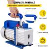 Queta 3CFM 1/4HP Pompe à Vide, 85Lt/Min Pompe à Vide Frigoriste avec Jauge de Collecteur CA/CC, Pompe à dépression pour R22 R134A R410A