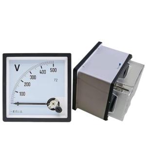 Voltmètre CA de type pointeur 72/96/80 avec couvercle de protection 250V300V450V500V1000V12KV Plage Voltmètre analogique Jauge Panneau 1Pcs(300V,96 * 96mm)(AC600V)
