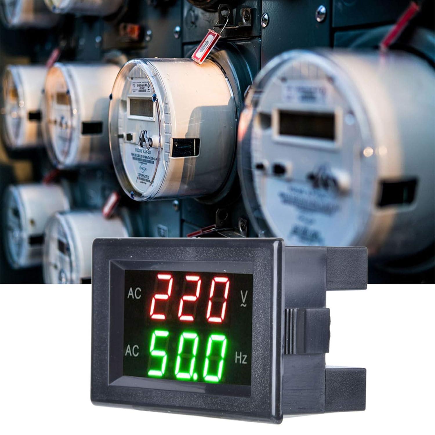 imageCompteur de Frquence de Tension CA Numrique Jauge de Tension Affichage LED LED Voltmtre CA Numrique Gnrateur de Compteur de Frquence Outil de Test Double AffichageBLACK