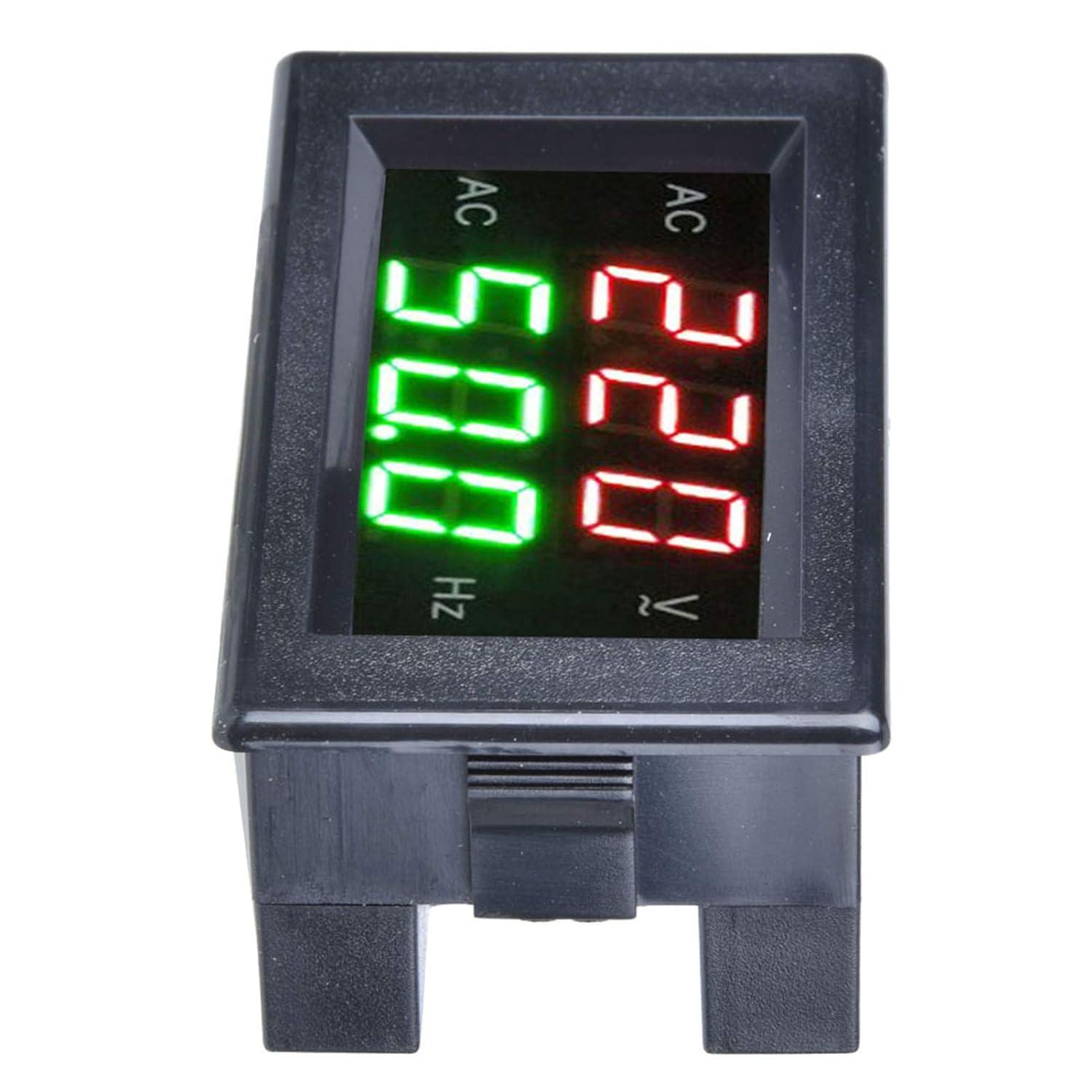 imageCompteur de Frquence de Tension CA Numrique Jauge de Tension Affichage LED LED Voltmtre CA Numrique Gnrateur de Compteur de Frquence Outil de Test Double AffichageBLACK