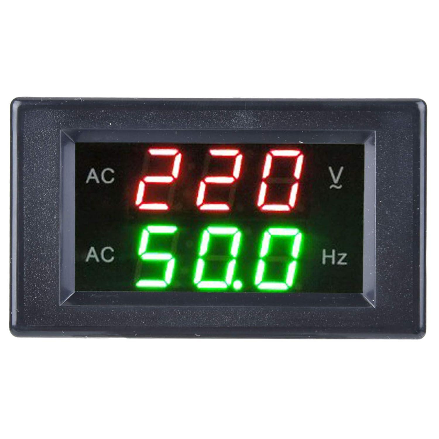 imageCompteur de Frquence de Tension CA Numrique Jauge de Tension Affichage LED LED Voltmtre CA Numrique Gnrateur de Compteur de Frquence Outil de Test Double AffichageBLACK